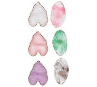 SILENRADAWN Palette de Manucure Essuyage Rapide en Résine Or 6 Pièces pour Mélange de Pigments et Fondations, Design Unique Surface Lisse et Présentation Professionnelle