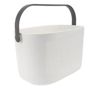 SILENRADAWN Panier de Rangement Portatif Ajouré Gris Moyen, Bac de Rangement Salle de Bain Plastique Résistant, Panier à Linge Égouttant Multifonction pour Organiser Articles de Toilette, 1