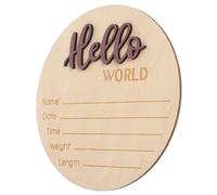 SILENRADAWN Panneau Annonce de Naissance Enregistrement Nom -né en Bois Rond Pourpre, Accessoire de Photographie Délicat et Simple, pour Chambre ou Crèche
