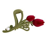 SILENRADAWN Pince à Cheveux Douce et Résistante en Velours Griffe Tulipe Grosse Taille Automne-hiver à Fleurs Clip Coiffure Pratique Pince pour Cheveux Longs Femme