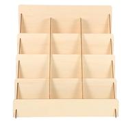 SILENRADAWN Présentoir à Cartes Postales en Bois 4 Niveaux Optimisation D'espace et Design Naturel pour Galeries d'art et Librairies
