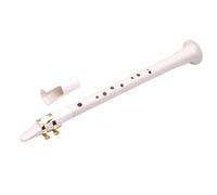 SILENRADAWN Saxophone de Poche 8 Trous Portable Blanc Fait Main en Plastique Mini Saxophone Compact et Musiciens pour Débutants