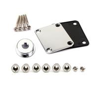 SILENRADAWN Set de Plaques de Manche de Guitare et Ferrules de Cordes en Métal Argenté Vis, Accessoires pour Guitare et Basse, Protection et Montage Efficaces
