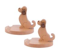 SILENRADAWN Support de Téléphone en Bois 2pcs pour Chien d'animal, Support Mignon pour Bureau et Maison, Design Cartoon Unique, Libère Les Mains et Réduit Les Risques de Couleur Aléatoire