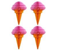 SILENRADAWN Suspensions Décoratives Effet Attrayant 4pcs en Papier de Glace et Couleur Rose Vive pour Fête D'anniversaire
