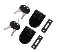 SILENRADAWN Verrou de Présentation pour Armoire Vitrée sans Perçage, Lot de 2 Sets de Serrures Antivol Noires en Alliage de Zinc, Serrure Pratique et Sécurisée pour Vitrine, Meuble