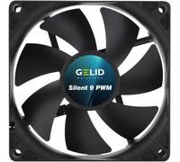 Silent 9 PWM Black 92 mm Fan Silent Operation Optimized Fan Blades High Airflow 4 Pin Connector RPM 1500 92 x 92 x 25 mm Black