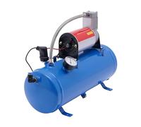 Silent Airpower Compresseur (sans huile, 150 psi, 8 bar, 8 l, DC 12 V, manomètre, tuyau 3,8 m)