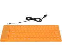 Silent Folding Gaming Keyboard,USB Wired Keyboard 85 Keys Various Colors Soft Touch Silicone Keyboard Water Resistant Dustproof for Computers (Orange)