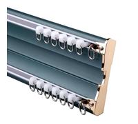 Silent GlideRideau de plafond avec roulettes et vis pour salon, chambre à coucher, hôtel, hôpital, balcon Bleu 4,4 m