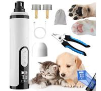 Silent Groom Pro 2026 Ponceuse à griffes pour chien avec 2 lumières LED et batterie 3 vitesses de 2000 mAh, rechargeable par USB, Quiet, Painless Paw Care et Smoothing (B)