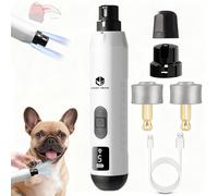 Silent Groom Pro Broyeur à ongles pour animaux de compagnie, 5 vitesses avec lumière LED, 45 dB silencieux et indolore pour chiens et chats de petite, moyenne et grande taille (1 + 2 têtes de rechange
