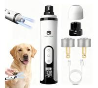 Silent Groom Pro Broyeur à ongles pour chien avec 2 lumières LED et batterie à 3 vitesses 2000 mAh pour toilettage et lissage des pattes pour chiens de petite, moyenne et grande taille (1 + 2 têtes de
