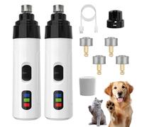 Silent Groom Pro Moulin à ongles pour chien, silencieux et sûr pour animaux de compagnie, coupe-ongles professionnel à faible bruit alternatif pour chiens (2 + 4 têtes de rechange)