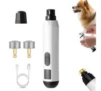 Silent Groom Pro Moulin à ongles pour chiens et chats avec lumière LED et 3 vitesses, 2000 mAh rechargeable par USB pour ongles épais (1 pièce + 2 têtes)