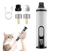 Silent Groom Pro Moulin à ongles silencieux pour chien avec LED et 3 vitesses rechargeables 2000 mAh Charge USB 1 + 2 têtes de rechange pour chien et chat