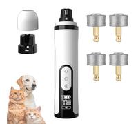 Silent Groom Pro Multi-Pet Household - Silent Upgrade with LED Light, Multiple Replacement Grinding Heads, 3 Speeds & 2000mAh Long-Lasting Battery, for Dogs Cats Thick Nails (1+4*replacement head)