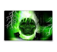 Silent Monsters Tapis de Souris L 36 x 25 cm, Mouse Pad, Motif Crâne Vert, Tapis de Souris en Tissu, antidérapant, Silencieux, Le Jeu vidéo, Bureau, Home Office, Lavable, Enroulable, Cousu