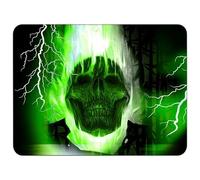Silent Monsters Tapis de Souris L 36 x 25 cm, Mouse Pad, Motif Crâne Vert, Tapis de Souris en Tissu, antidérapant, Silencieux, Le Jeu vidéo, Bureau, Home Office, Lavable, Enroulable, découpé au Laser