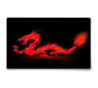 Silent Monsters Tapis de Souris L 36 x 25 cm, Mouse Pad, Motif Dragon Rouge, Tapis de Souris en Tissu, antidérapant, Silencieux, Le Jeu vidéo, Bureau, Home Office, Lavable, Enroulable, Cousu