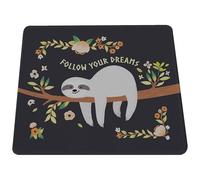Silent Monsters Tapis de Souris L 36 x 25 cm, Mouse Pad, Motif Paresseux, Tapis de Souris en Tissu, antidérapant, Silencieux, Le Jeu vidéo, Bureau, Home Office, Lavable, Enroulable, Cousu