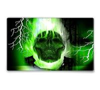 Silent Monsters Tapis de Souris S 24 x 20 cm, Petit Mouse Pad, Motif Crâne Vert, Tapis de Souris en Tissu, antidérapant, Silencieux, Le Jeu vidéo, Bureau, Home Office, Lavable, Enroulable, Cousu