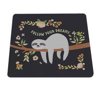 Silent Monsters Tapis de Souris S 24 x 20 cm, Petit Mouse Pad, Motif Paresseux Chien, Tapis de Souris en Tissu, antidérapant, Silencieux, Le Jeu vidéo, Bureau, Home Office, Lavable, Enroulable, Cousu