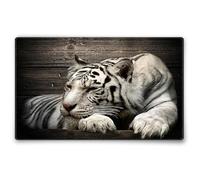 Silent Monsters Tapis de Souris S 24 x 20 cm, Petit Mouse Pad, Motif Tigre Blanc, Tapis de Souris en Tissu, antidérapant, Silencieux, Le Jeu vidéo, Bureau, Home Office, Lavable, Enroulable, Cousu