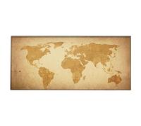 Silent Monsters Tapis de Souris XXL 90 x 40 cm, Mouse Pad Grand, Carte Globale Brune, Tapis de Souris en Tissu, antidérapant, Silencieux, Le Jeu vidéo, Bureau, Home Office, Lavable, Enroulable, Cousu