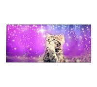 Silent Monsters Tapis de Souris XXL 90 x 40 cm, Mouse Pad Grand, Motif Chat, Tapis de Souris en Tissu, antidérapant, Silencieux, Le Jeu vidéo, Bureau, Home Office, Lavable, Enroulable, Cousu