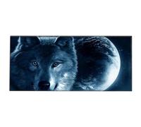 Silent Monsters Tapis de Souris XXL 90 x 40 cm, Mouse Pad Grand, Motif Loup, Tapis de Souris en Tissu, antidérapant, Silencieux, Le Jeu vidéo, Bureau, Home Office, Lavable, Enroulable, Cousu