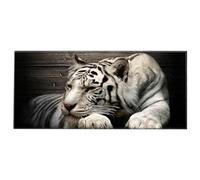 Silent Monsters Tapis de Souris XXL 90 x 40 cm, Mouse Pad Grand, Motif Tigre Blanc, Tapis de Souris en Tissu, antidérapant, Silencieux, Le Jeu vidéo, Bureau, Home Office, Lavable, Enroulable, Cousu