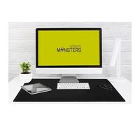 Silent Monsters Tapis de Souris XXL 90 x 60 cm, Mouse Pad Grand, Motif Noir, Tapis de Souris en Tissu, antidérapant, Silencieux, Le Jeu vidéo, Bureau, Home Office, Lavable, Enroulable, Cousu