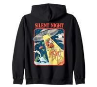 Silent Night Christmas UFO Sarcastic Retro Funny Adult Humor Sweat à Capuche