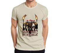 Silent Night Not In Valhalla T-shirt humoristique pour homme Motif guerrier viking Père Noël, naturel, XL