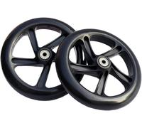 Silent Pu Scooter Wheels For Roller Skates Wagon (125mm X 24mm, Black)