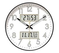 Silent Wall Watch - Round Éclairée avec Grand Affichage Et Numéros Faciles À Lire, Mouvement Coulissant | Montre Murale avec Lumière 10/12/14 Pouces pour