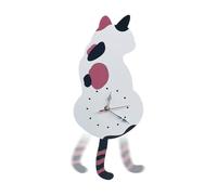 Silent Walls Clock, 16.54x7.09 Inches Decorative Wall Cat Clock with Swing Tail for Stylish Home Decor, with Multifunctional Art Design for Hotel Living Room Apartment Kitchen Dormitory Restaurant