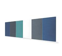 SILENT4® Lot de 6 absorbeurs acoustiques muraux de 114x72x5cm en non-tissé acoustique pour pièces jusqu'à 30 m², montage velcro et à vis, acoustique améliorée prouvée par panneaux acoustiques