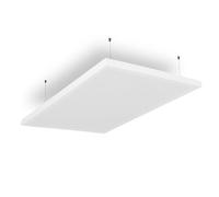 SILENT4® Plafond absorbant acoustique 120x60x5cm, montage par câble, acoustique améliorée prouvée par panneau acoustique avec revêtement en tissu blanc