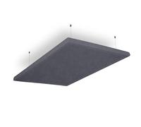 SILENT4® Plafond absorbant acoustique 120x60x5cm, montage par câble, acoustique améliorée prouvée par panneau acoustique avec revêtement en tissu gris foncé