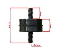 Silentbloc caoutchouc universel à double filetage