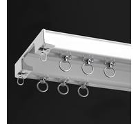 SilentDoubleCurtain TrackingMountedAluminumAlloyEasyInstall for Bedroom/Salon/Hotel Windows1.5m Blanc Fonctionnement lisse Durable Design élégant