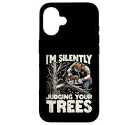 Silently Judging Your Trees Funny Arborist Gift for Men Coque pour iPhone 16