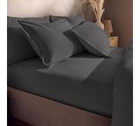 Silentnight Drap-Housse en Coton délavé - Drap-Housse Doux et élégant Aspect Lin Confortable - Coupe Profonde avec Coins élastiques - Tissu Respirant Lavable en Machine - Matelas pour lit Simple -