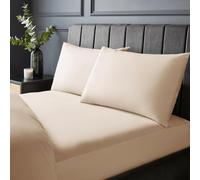Silentnight Drap-Housse en Pur Coton - Doux au Toucher 200 Fils au Pouce carré - Extra Profond 40 cm - Respirant 100% Coton - Coins élastiques, Lavable en Machine, Beige Naturel, Super King Size