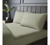 Silentnight Drap-Housse en Pur Coton - Doux au Toucher 200 Fils au Pouce carré - Extra Profond de 40 cm - 100% Coton Respirant - Coins élastiques, Lavable en Machine, Vert Sauge, très Grand lit