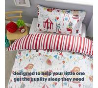 Silentnight Healthy Growth Cirque Parure de lit Simple Rouge/Blanc