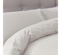 Silentnight Housse de Couette en Pur Coton, Percale, crème, Double