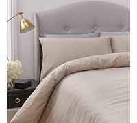 Silentnight Housse de Couette en Pur Coton, Percale, Stone, Simple